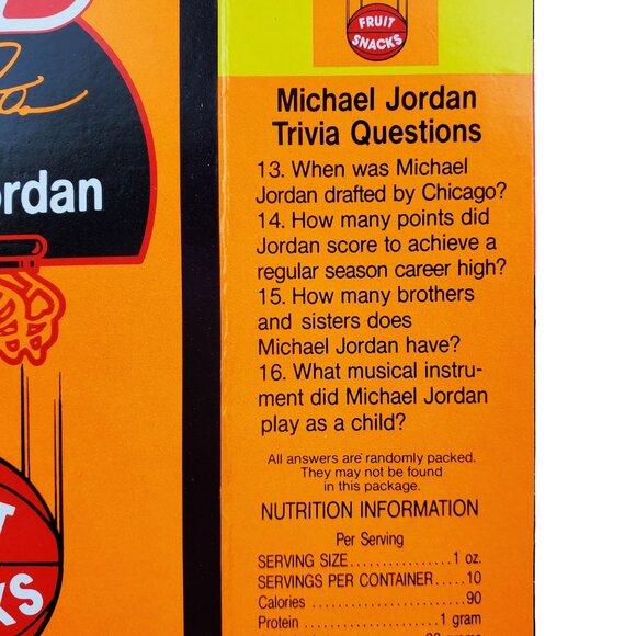 Michael Jordan Vintage 90s Bulls Farley's Fruit Snacks Box Sleeved & Boarded - Picture 5 of 8